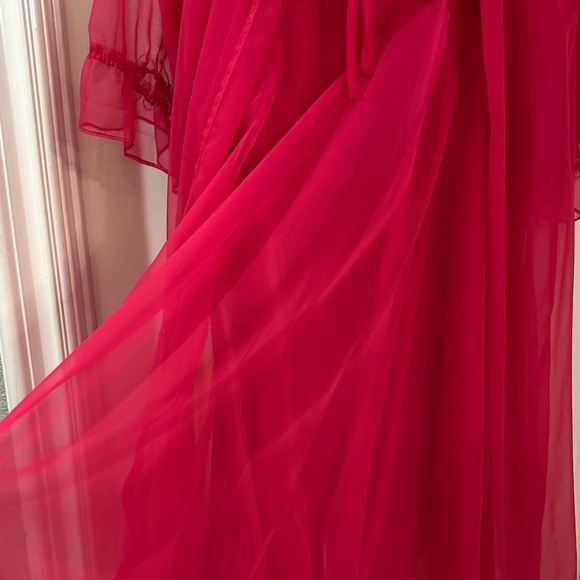 Sheer Raspberry Cover-Up with Matching Neglige - Picture 5 of 11
